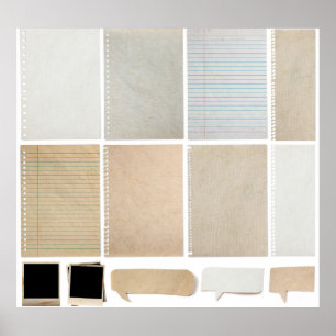 Poster Textures papier Éléments de conception Arrière - p