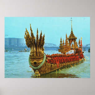 Poster Thaïlande, Bangkok, péniche royale