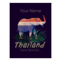 Thaïlande Elephant Drapeau Jungle Feuille Souvenir