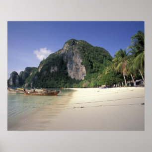 Poster Thaïlande, mer d'Andaman, île de Ko Phi Phi, plage