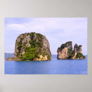 Poster Thaïlande, mer d'Andaman. Îles d'Ao Phang Nga en 2