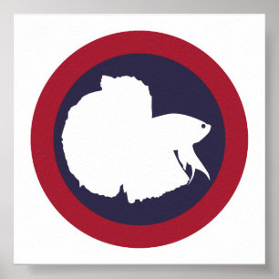 Poster Thaïlande Siamais combattant le poisson Betta Thai