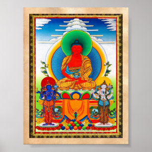 Poster Thangka oriental cool trois grands saints