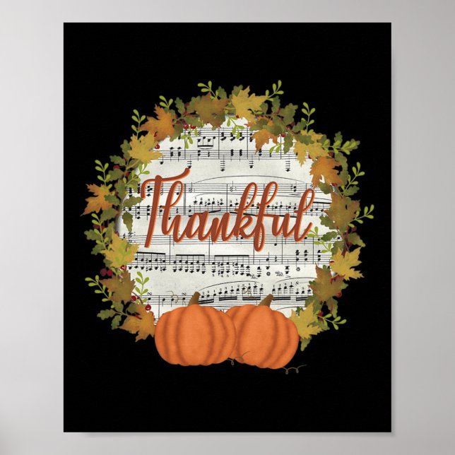 Poster Thankem Fall Wreath avec musique (Devant)