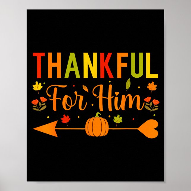 Poster Thankful For Him Couples Fall Matching Couple Than (Devant)