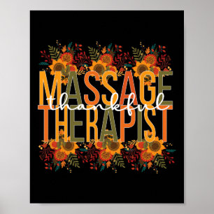Poster Thankful Massage Thanksgiving Massage The