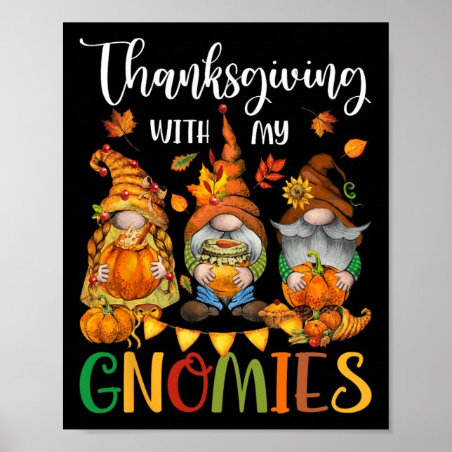 Poster Thanksgiving Avec Mes Gnomies Automne Vibes (Devant)