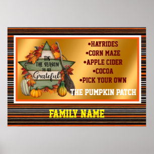 Poster Thanksgiving Collection d'automne tendance
