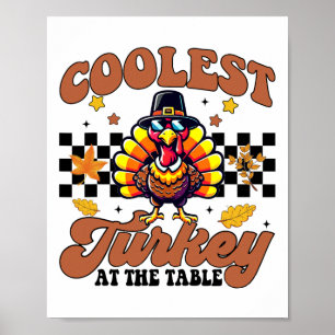 Poster Thanksgiving Coolest Turquie Au Dîner De Table Gi