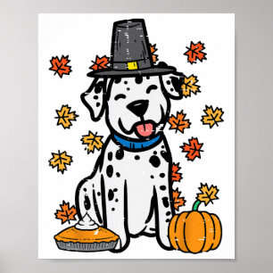 Poster Thanksgiving Dalmatian mignon Automne Chien Hommes