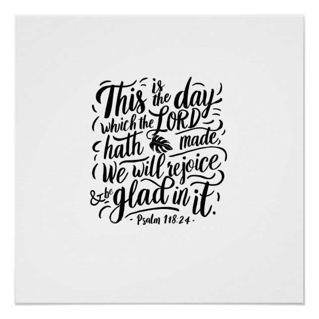 Poster Thanksgiving Day Bible Verse : Psaume 118:24 (Devant)
