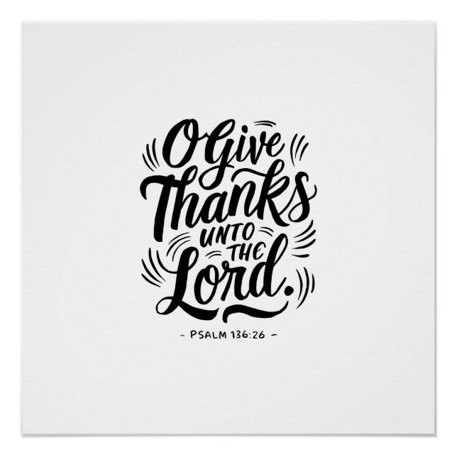 Poster Thanksgiving Day Bible Verse : Psaume 136:26 (Devant)