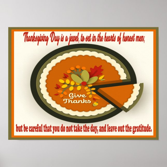 Poster Thanksgiving Day citation de gratitude et d'appréc (Devant)