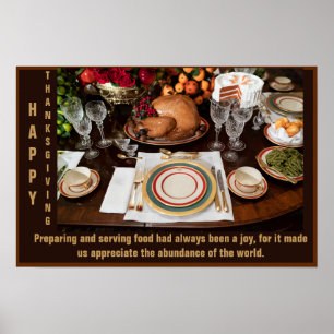 Poster Thanksgiving Day citation de reconnaissance et JOY