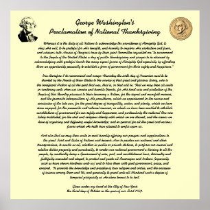 Poster Thanksgiving Day Proclamation by George Washington