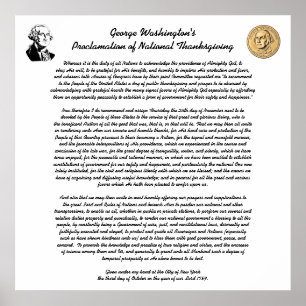 Poster Thanksgiving Day Proclamation by George Washington