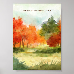 Poster Thanksgiving Dîner Invitation Boho Theme