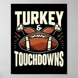 Poster Thanksgiving Football Turquie Et Touchdowns Footba