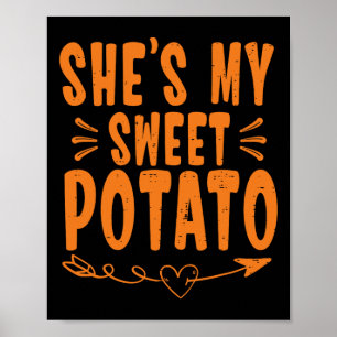 Poster Thanksgiving Matching Couple She's My Sweet Potato
