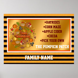 Poster Thanksgiving Moderne Belle Collection Automne