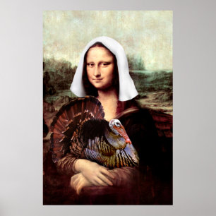 Poster Thanksgiving Mona Lisa Pilgrim