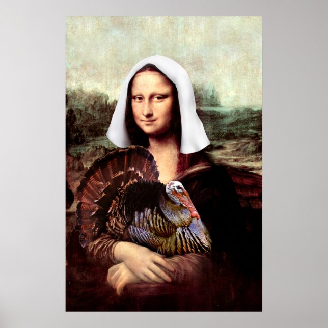 Poster Thanksgiving Mona Lisa Pilgrim (Devant)