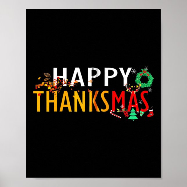 Poster Thanksgiving Noël Joyeux Thanksmas 2023 (Devant)