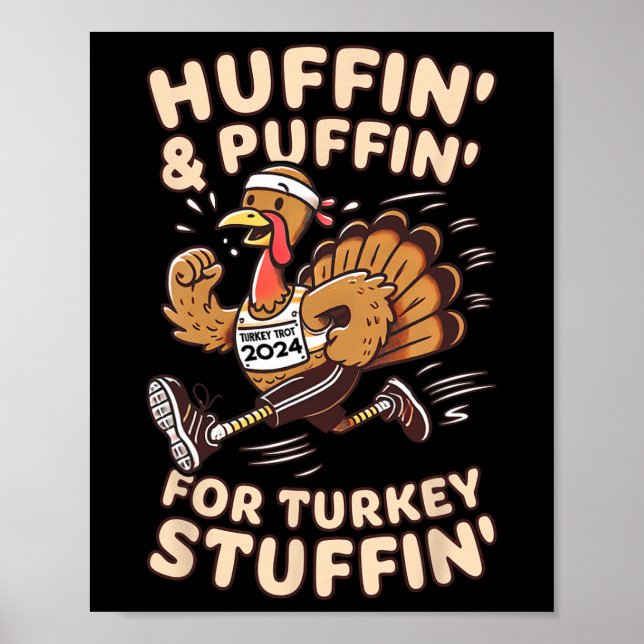 Poster Thanksgiving Running Turkey Trot 2024 drôle (Devant)