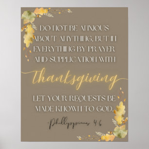 Poster Thanksgiving Scripture Wall Art-Phillippians 4:6