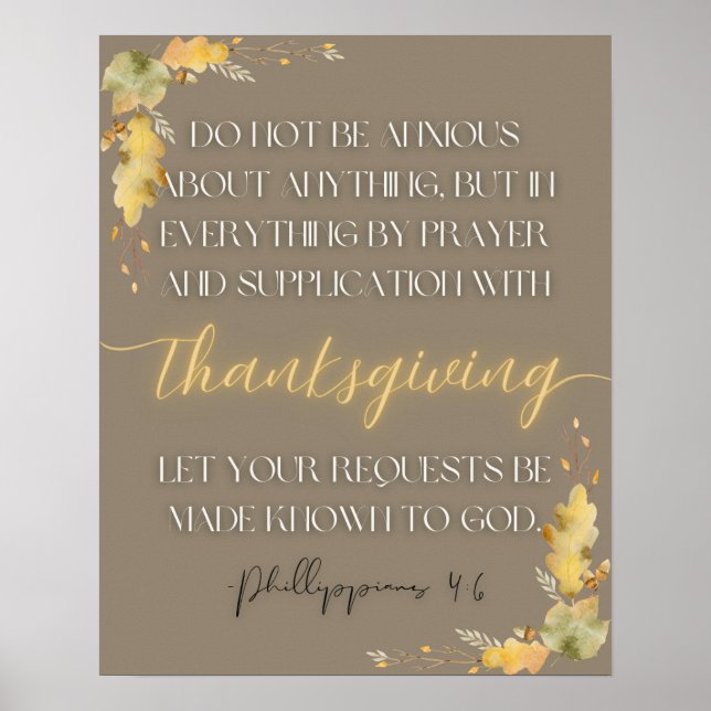 Poster Thanksgiving Scripture Wall Art-Phillippians 4:6 (Devant)