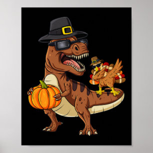 Poster Thanksgiving T Rex Dabbing Turquie Fun Boys Girls 