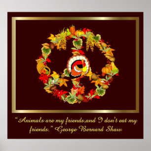 Poster Thanksgiving Turquie de symbole de paix
