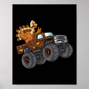 Poster Thanksgiving Turquie équitation Monster Truck Boys