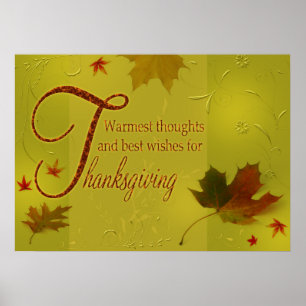 Poster Thanksgiving veut typographie Feuilles