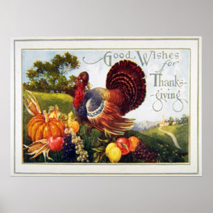 Poster Thanksgiving vintage de la Turquie