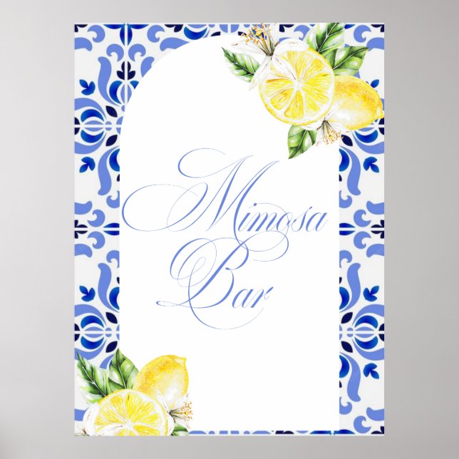 Poster That's Amore Lemon Italian Blue Carrelage Enterrem (Devant)