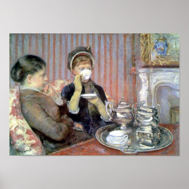 Poster Thé à cinq heures Mary Cassatt Art (Devant)