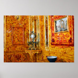 Poster The Amber Room in Catherine Palace, Russia 12x8