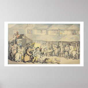 Poster The Arrival of the Stage Coach at the Sun Inn, Bod