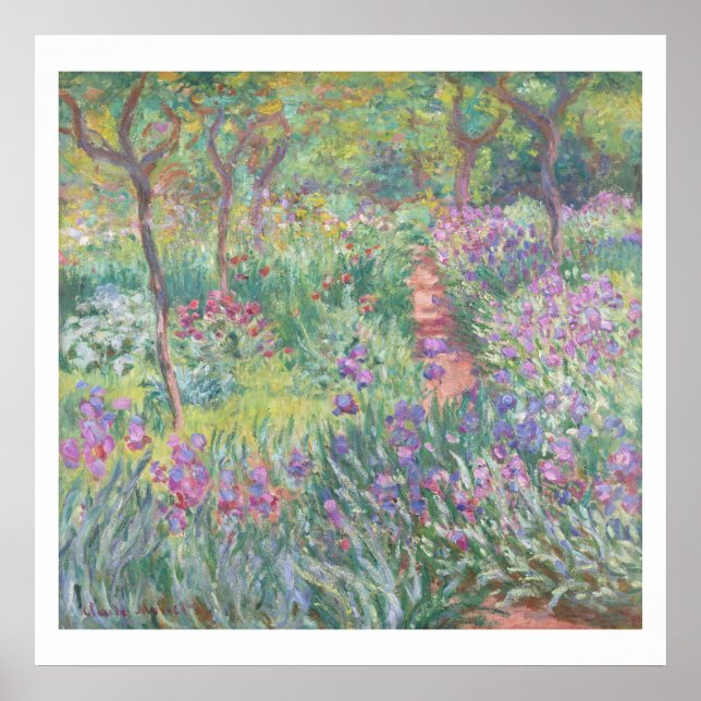 POSTER "THE ARTISTS GARDEN, GIVERNY" 1900 CLAUDE MONET (Devant)