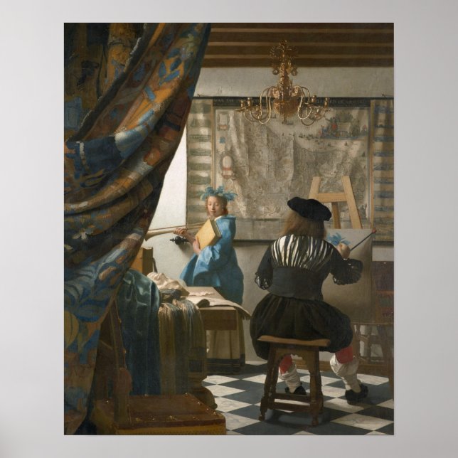 Poster The Artist's Studio, c.1665-66 (huile sur toile) (Devant)