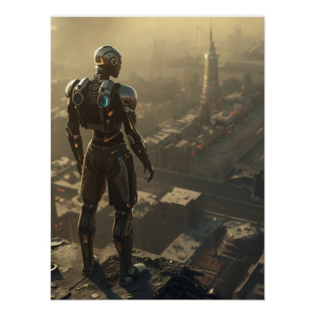 Poster  The Ascendant Guardian: Futuristic Sci Fi Art (Devant)