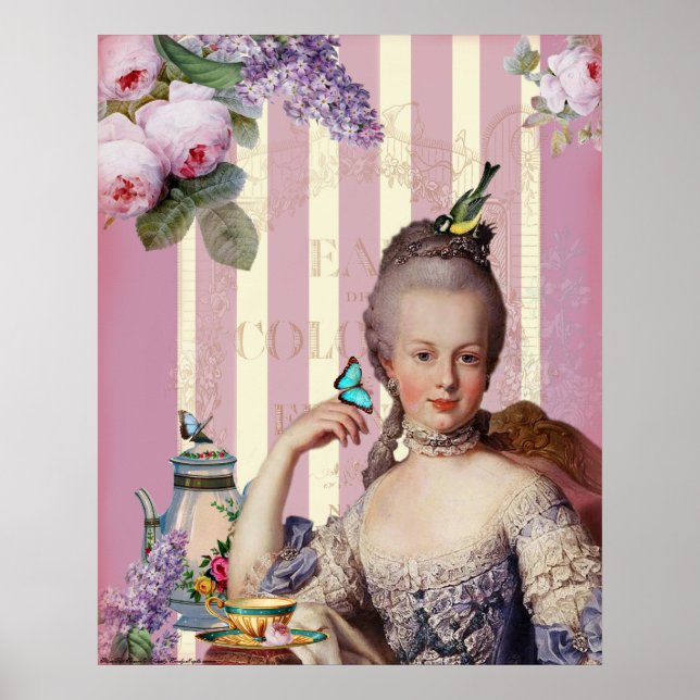 Poster Thé au Petit Trianon - rose (Devant)