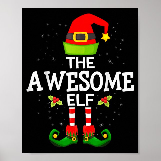 Poster The Awesome Elf Christmas Family Matching Pajama  (Devant)