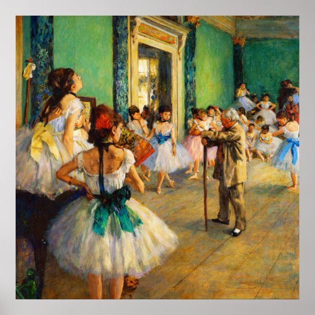 Poster The Ballet Class by Edgar Degas (Devant)