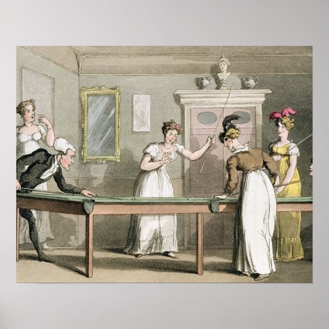 Poster The Billiard Table, de "The Tour of Dr Syntax in (Devant)