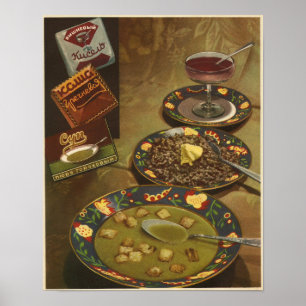 Poster The Book of Tasty and Healthy Food, USSR 1952