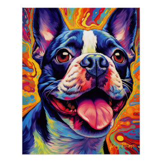 Poster The Boston Terrier Dog 004 - Zetton Ziana