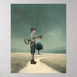 Poster The Boy & His Key | Surreal Storybook