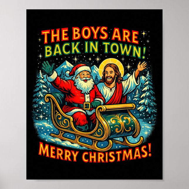 Poster The Boys Are Back In Town Merry Christmas Design  (Devant)